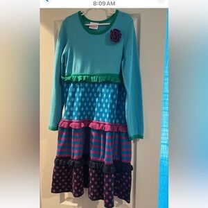 Hanna Andersson Blue and Pink Sweater Dress